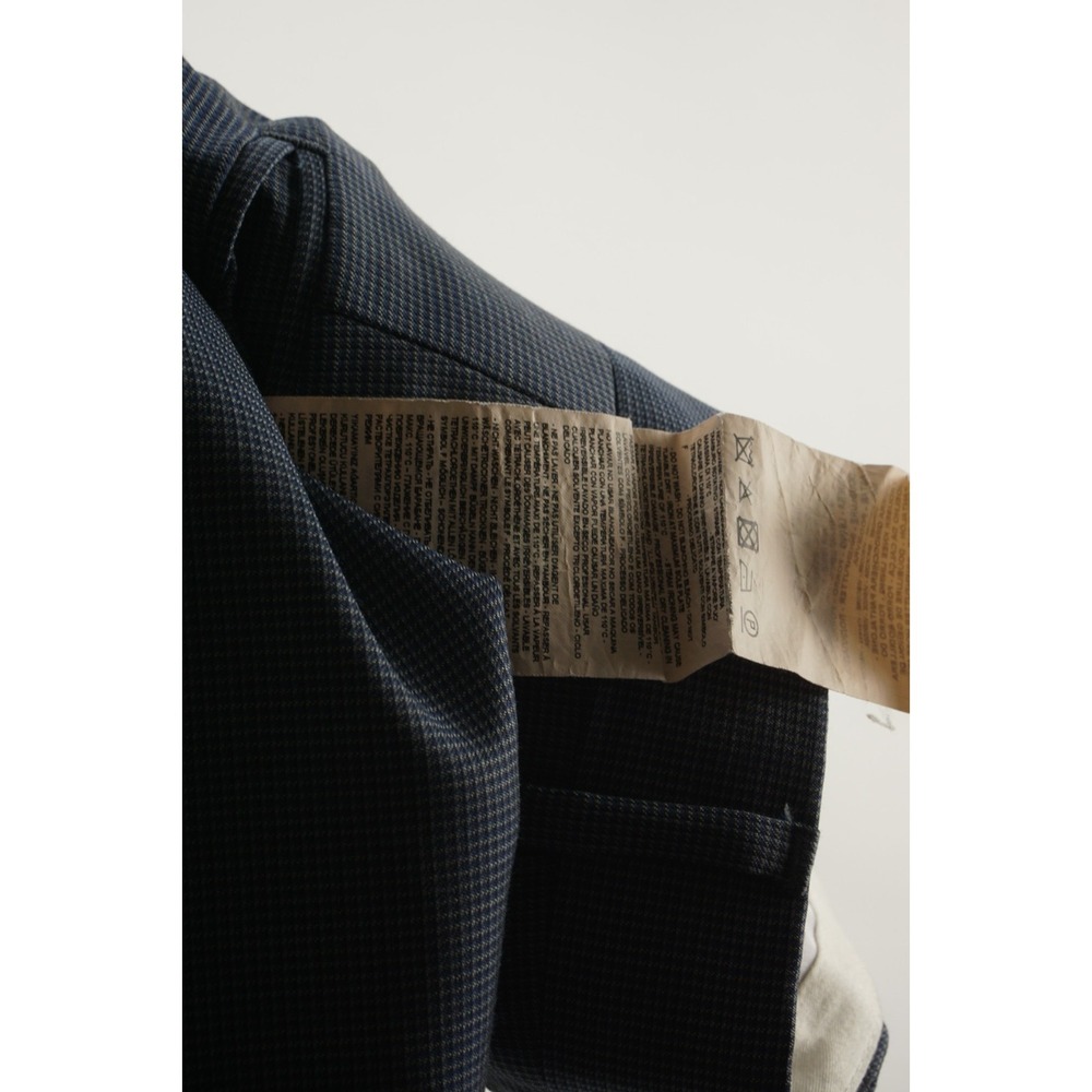 Recent Emporio Armani Jersey Wool Dress Pants Mens 36 x 29 Blue Check Flat Front - Picture 10 of 10